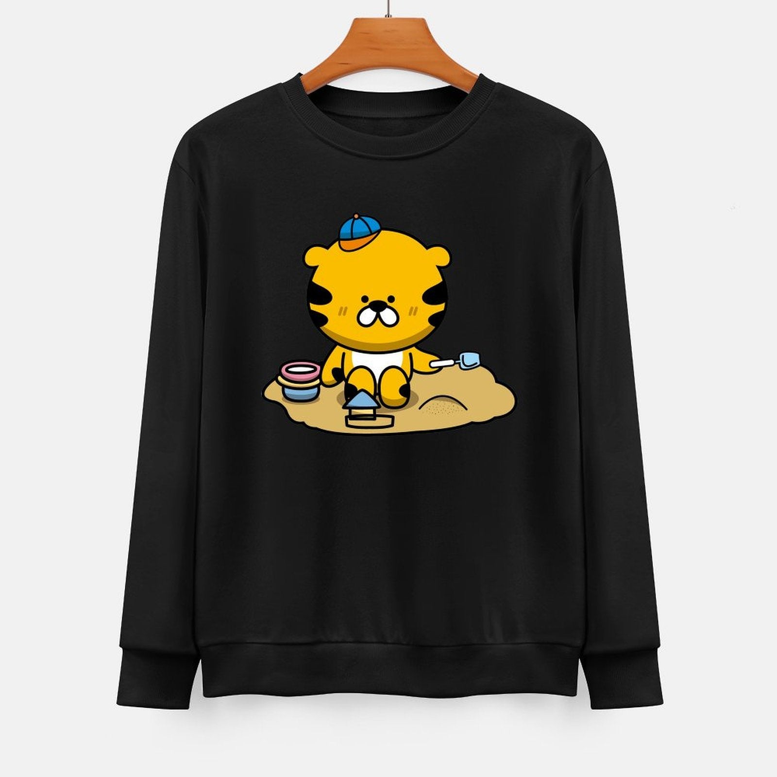 Front Patterned Long Sleeve TopColorfast Tear-Resistant